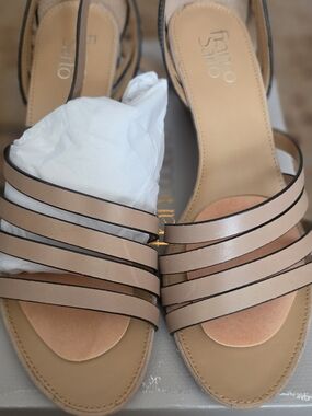 Franco Sarto Neutral Multi-Strap Slide Sandals